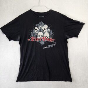 Dirtbag Clothing Mens XL Skulls Graphic T-Shirt Black Distressed Thrashed‎ USA